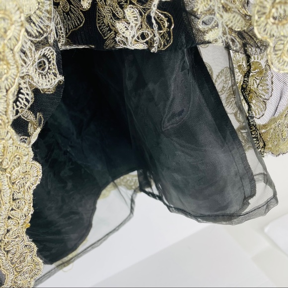 ALYTHEA Black with Gold Embroidery Small Skirt - Picture 9 of 12